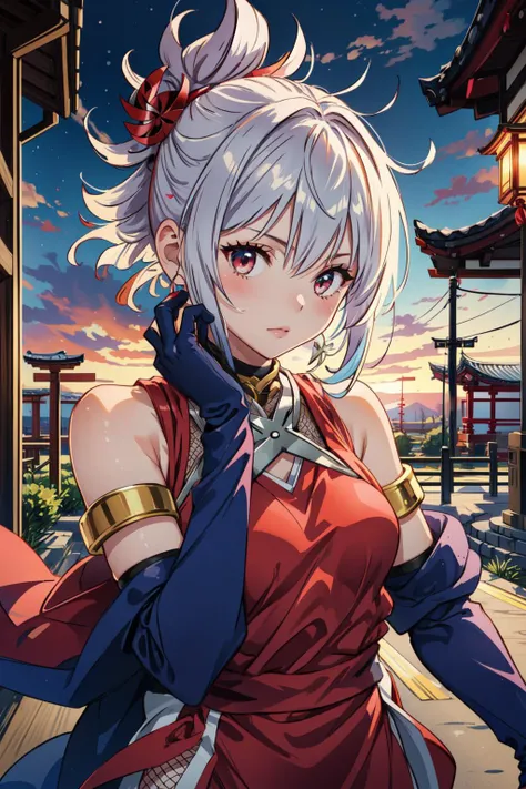 (masterpiece, best quality), intricate details,
1girl, <lora:MatsuriKazamaki:0.8> Matsuri Kazamaki, hair ornament, pinwheel,hair ornament, pinwheel, ninja, armlet, fishnet bodysuit, black gloves, elbow gloves, bare shoulders,