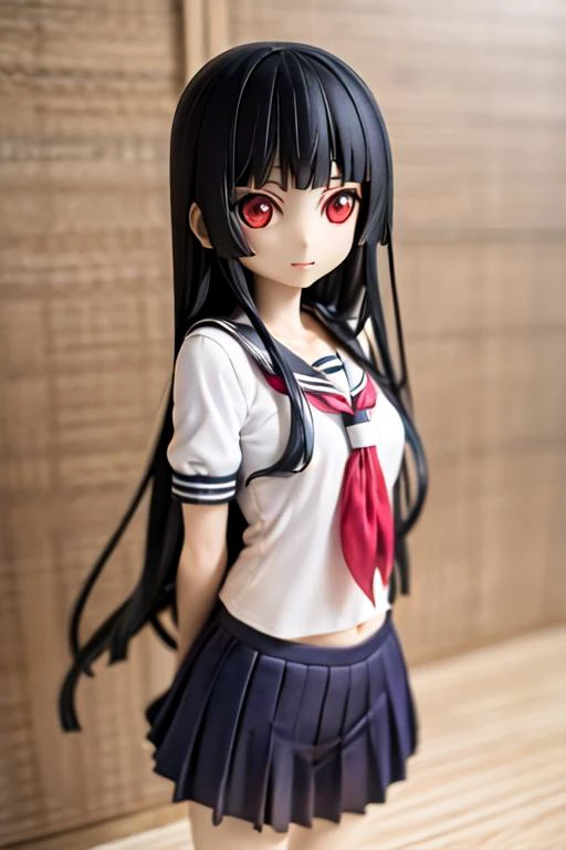 <lora:hellGirlEnmaAiLora_v1:1>, masterpiece, best quality, 1girl, solo, enma ai, black serafuku, figure,