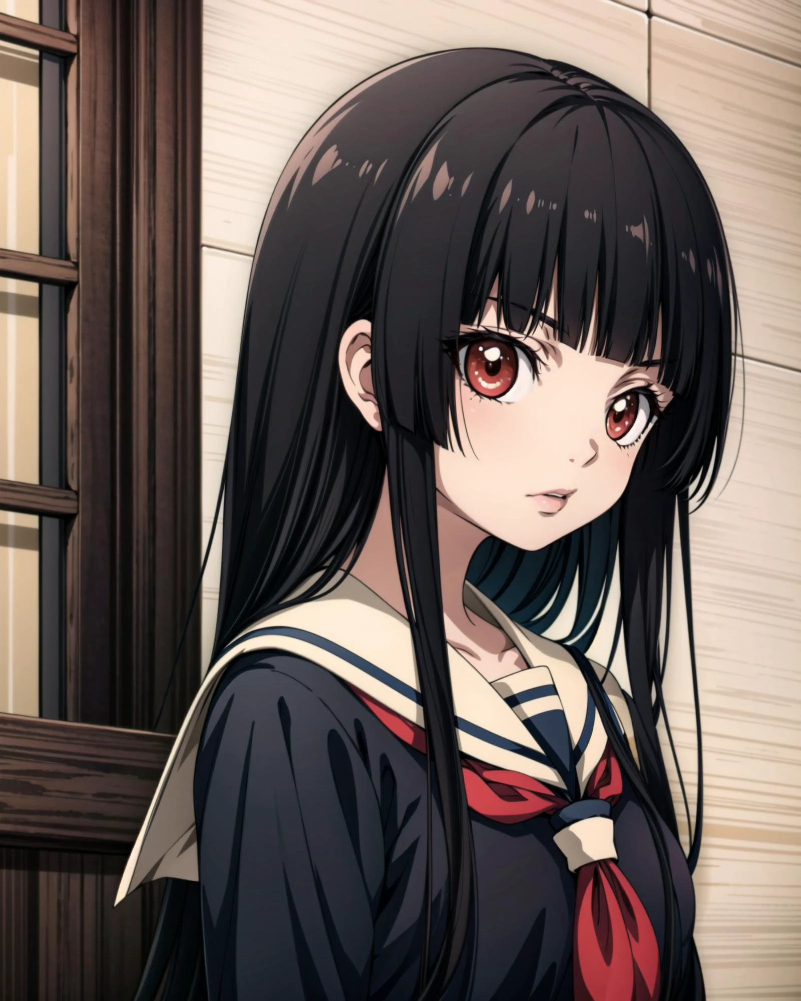 <lora:em_ai_v1:1>, masterpiece, best quality, 1girl, solo, enma ai, black serafuku, gravure, <lora:add_detail:1>, masterpiece, best quality, perfect composition, <lyco:GoodHands-beta2:1.0>