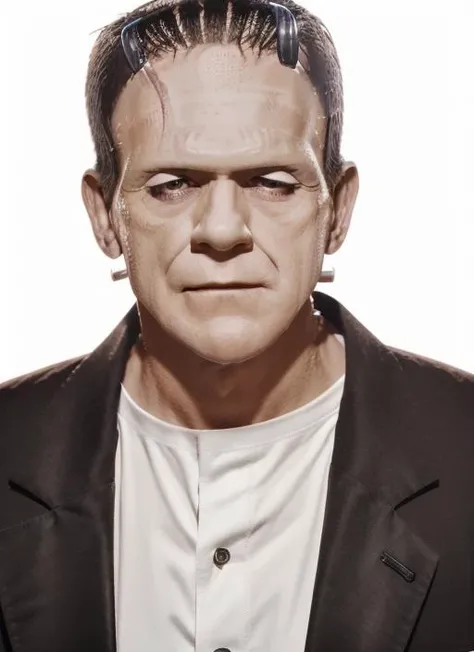 f1, headshot, man, solo, man in button up shirt,  full body, full body shot, white background, no background, PNG, natural lighting, no shadows, ultra detailed, hyperrealistic, 80mm, 4k, 8k, 8k realistic, sharp focus, intricate, high resolution  <lora:Frankenstein:1>