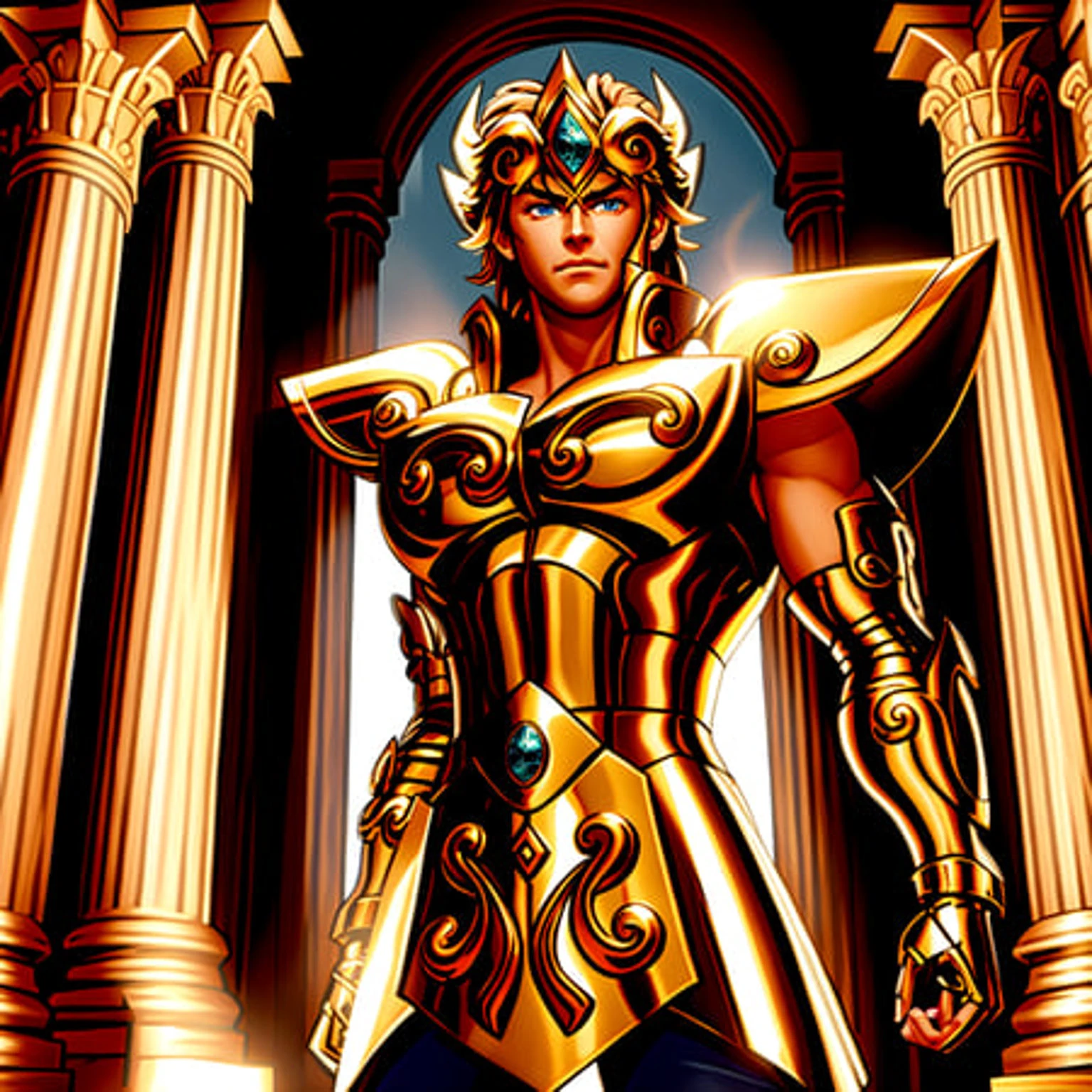masterpiece, best quality, masterpiece, detailed face, detailed eyes, full body, <lora:LeoArmor:0.6>, Chris Hemsworth , LeoArmor, greek temple, ((anime))