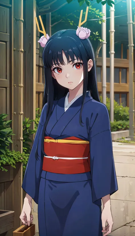 photorealistic, octane render, sharp focus, (8k), (4k), (Masterpiece), (realistic skin texture), extremely detailed, intricate, hyper detailed, soft lighting, high resolution, sharp detail, (best quality, hires, high resolution), extremely detailed, highres, (Volumetric lighting, sunlight, cinematic lighting), 1girl, , blue and red kimono, long hair, blue hair, pointy ears, red eyes, gold horns, cowboy shot, crossed ankles , <lora:Ryuu-chan_VRMMO:0.7> , flexing , (bamboo forest background), <lora:improve_backgrounds:0.8>
