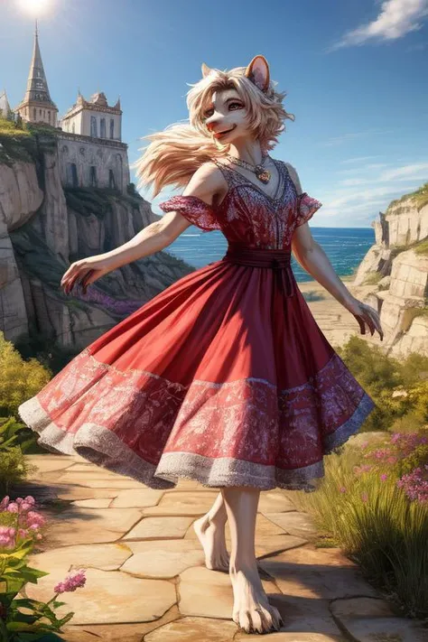 (((Barefoot furry character, full body, cinematic.))) 
Aber dreht sich der Wind, schon verfliegt sie geschwind
Denn sie ist frei wie die Wolken
Unsere Zeit verrinnt und sie dreht sich geschwind
Denn sie ist frei wie der Wind
Ja, dann dreht sich der Wind, schon verfliegt sie geschwind
Denn sie ist frei wie die Wolken
Unsere Zeit verrinnt und sie dreht sich geschwind
Denn sie ist frei wie der Wind
Und sie dreht sich geschwind
Und wenn sie tanzt, dann brennt
Das Sternenfirmament
Wie nur ein rasend Herz es kennt
Wie nur mein rasend Herz es kennt
BREAK, detailed background, 8K, (masterpiece:1.5), intricate details, highly detailed, extreme detail, octane render, Professional Photography, fine art, best quality, highres, (detailed face:1.5), ((full_body)), UHD, (((perfect hands)))