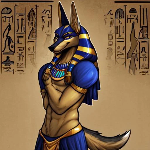 Sexy Male anthro egyptian jackal