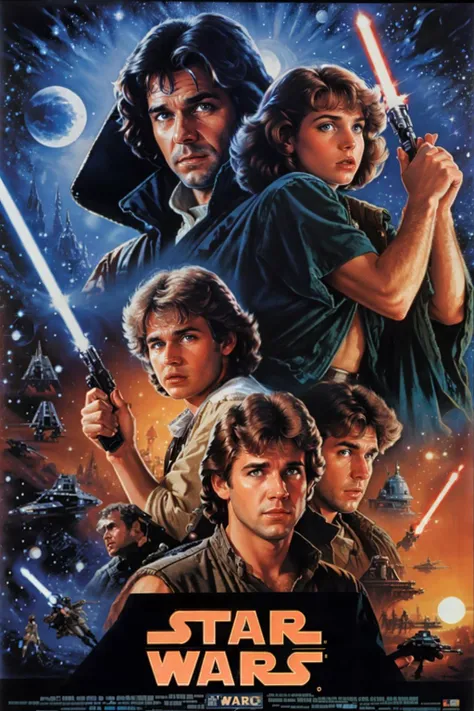 80s movie poster, Luke, Star Wars, kingdom background, best quality, high quality, 8k, best quality, high quality, 8k, (bokeh:1.2), <lora:dooli_yiu_v10:0.4> <lora:epi_noiseoffset2:0.5> <lora:80s Movie Poster Style v2:0.9>