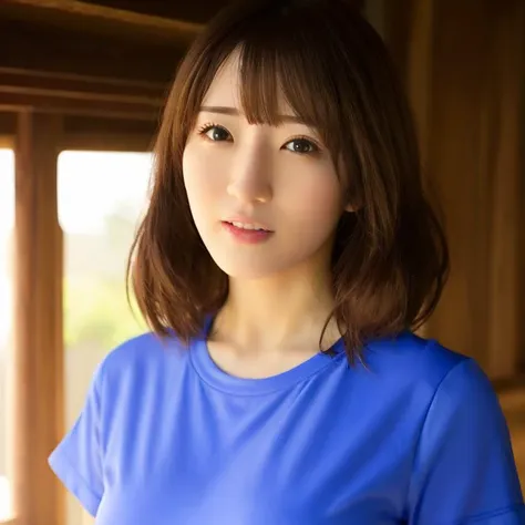 Best image quality、highest quality、masterpiece、Ultra-high resolution、8k、immature、Realistic:1.4、Professional Lighting、Cute school girl、Baby Face、Very short hair、thin、Moderate size chest cup bust、Large erect nipples、smile、Me in a tight white T-shirt、Wearing denim pants、Stand in front of the front door