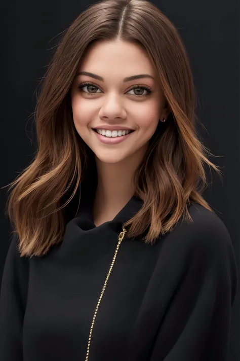 best quality, extra resolution, close up portrait of AIDA_MaNery as 23yo woman, pretty face, seductive, adult, happy, smiling, smiling with open mouth, perfect teeth, perfect body, warm clothes, furry manto, flirting with camera, cinematic, studio photo, kkw-ph1, (dark theme:1.1) <lora:LowRA:0.2>, (black background:1.3)