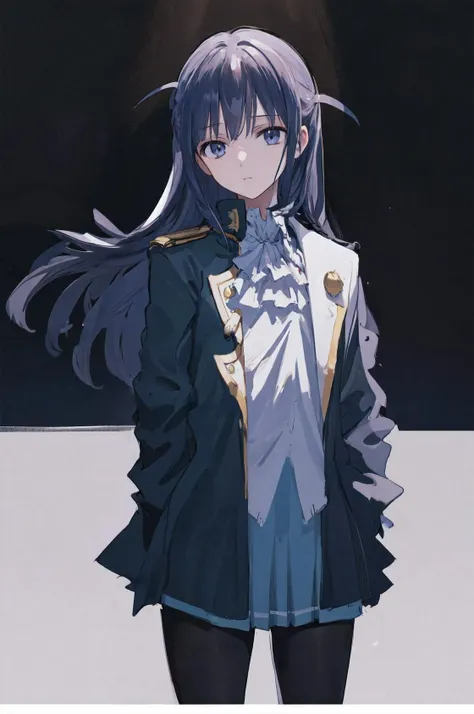 masterpiece,best quality,solo,a girl,(black suit),calm expression,night,<lora:ZHOU:0.8>,