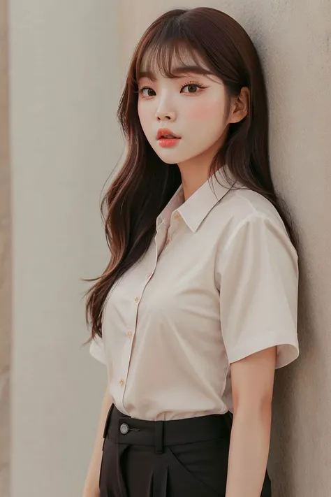 <lora:chayoo_jin_obj20:0.6 >, full_body, standing, sandals, (shirt), pants, (yellowstone), (chayoo_jin: 1.2), perfect face, (contact iris: 1.1), pale skin, skin pores , depth of field