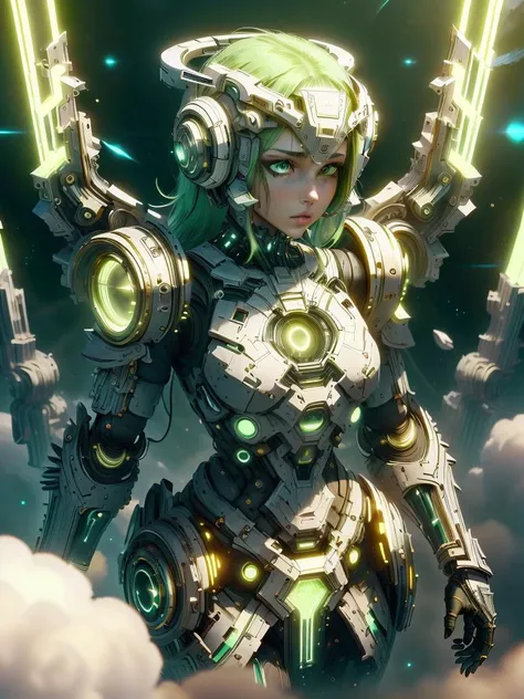 <lora:PrecursorTech-20:0.9>, precursortech , scifi, geometrical steel,
1girl, dress,green eyes, green hair,
<lora:BlessedTech-20:0.8> blessedtech, blessed, aura,