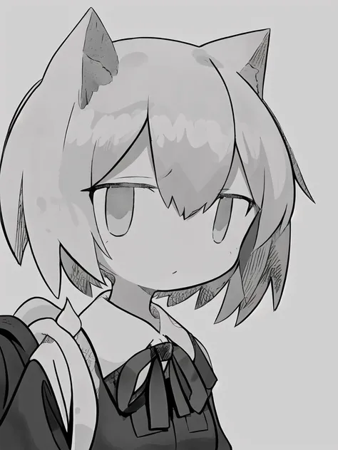 petite, small, manga, black and white, no color, school girl