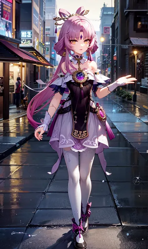 <lora:fuxuanV3c:0.9>, fuxuan,
(best quality, 8K, masterpiece, ultra detailed:1.2), cinematic angle, light particles, sparkle, (wide shot, depth of field:1.2), blurry, light rays, lens flare, backlighting, shadow,
outdoor, cold, (rain), street, neon light, night, (cyberpunk), LED, cityscape, crosswalk, cold and industrial, high technology, power lines, reflective floor, wet floor, dim lights,
1girl, solo, sslight smile, collarbone, floating hair, standing, full body,
(agent:1.2), looking at viewer,