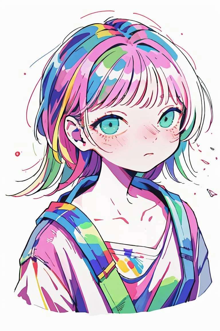 (masterpiece, best quality), 1girl, <lora:RGB:1> watercolor, lineart, rough sketch, RGB, chromatic aberration