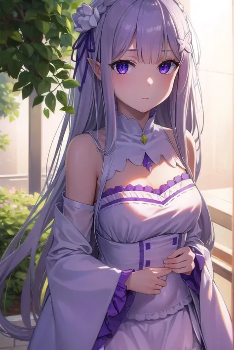 rezeroemilia, <lora:rezeroemilia-lora-nochekaiser:1>,
emilia, braid, crown braid, flower, hair flower, hair ornament, hair ribbon, long hair, low-tied long hair, (purple eyes:1.2), pointy ears, white flower, x hair ornament,
BREAK bare shoulders, detached collar, dress, long sleeves, low-tied long hair, navel, pink dress, shoulder cutout, thigh gap, wide sleeves,
BREAK outdoors, city,
BREAK looking at viewer, (cowboy shot:1.5),
BREAK <lyco:GoodHands-beta2:1>, (masterpiece:1.2), best quality, high resolution, unity 8k wallpaper, (illustration:0.8), (beautiful detailed eyes:1.6), extremely detailed face, perfect lighting, extremely detailed CG, (perfect hands, perfect anatomy),