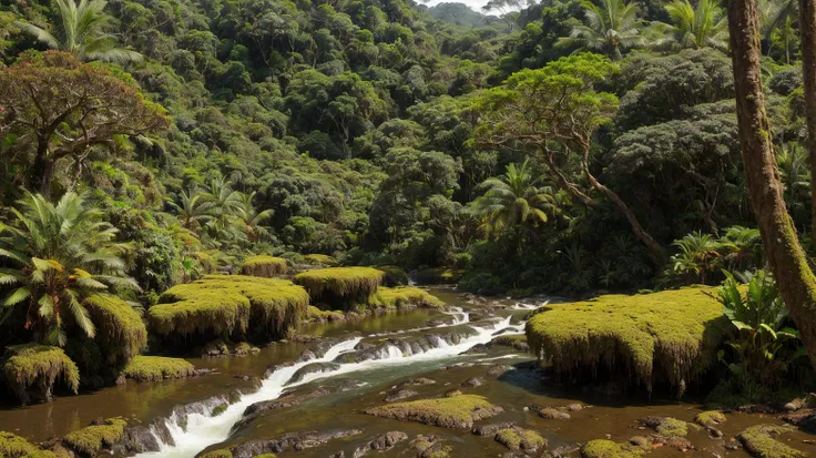 dramatic Rainforest landscape, Drought weather,