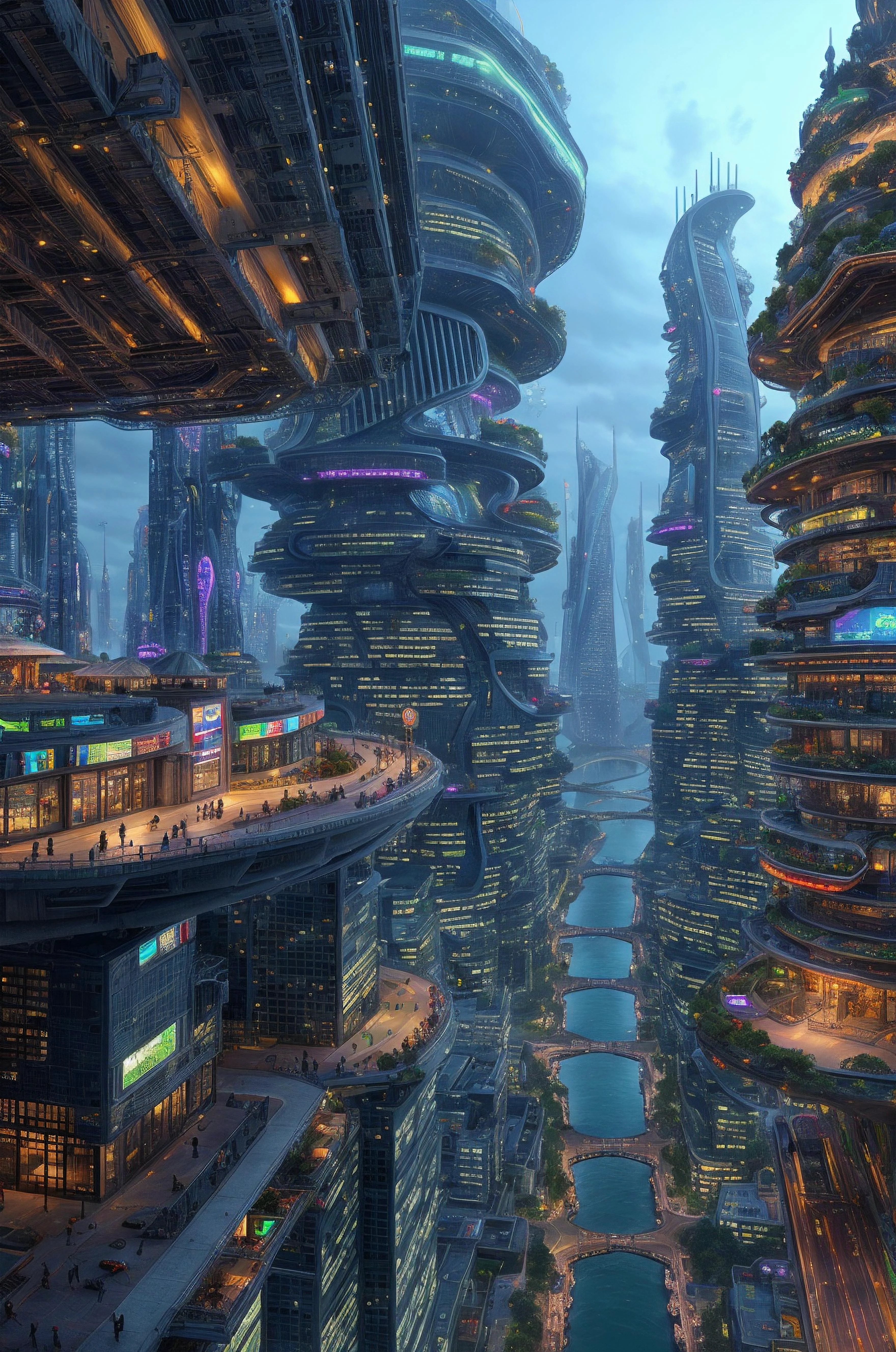 Alien landscape eeriness, Futuristic waterfront developments