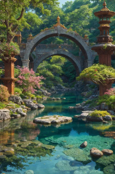Undisturbed serene waters, Antique future cityscapes
