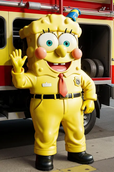 SpongeBob SquarePants as a fireman