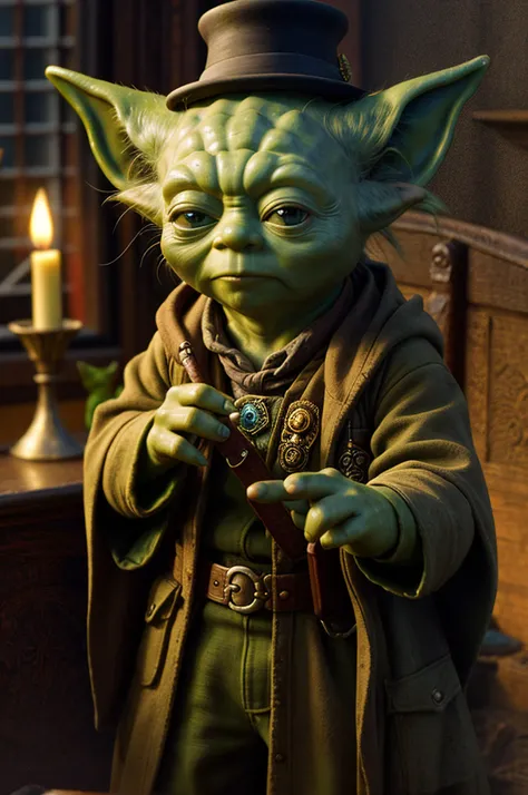 Yoda as a detective, Victorian London