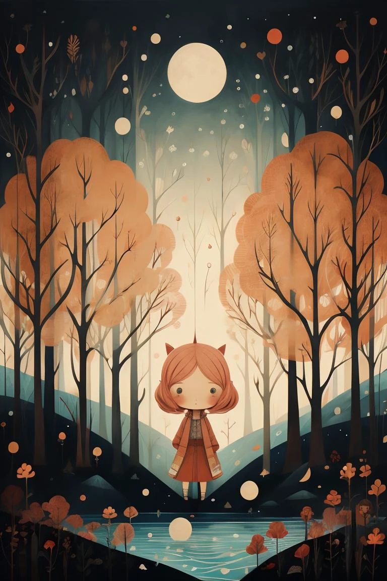 <lora:æå¹³æ£®æ_V1:1>,masterpiece,best quality,illustration,tree,girl, chibi
