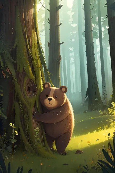 1bear,Forest,Cartoon,best quality, masterpiece, highres, original, extremely detailed wallpaper, perfect lighting,(extremely detailed CG:1.2),<lora:å°æ¸
æ°ä¸¨æ£®æå¨ç©ç»æ¬ä¸¨èçæç»_v1.0:0.7>,