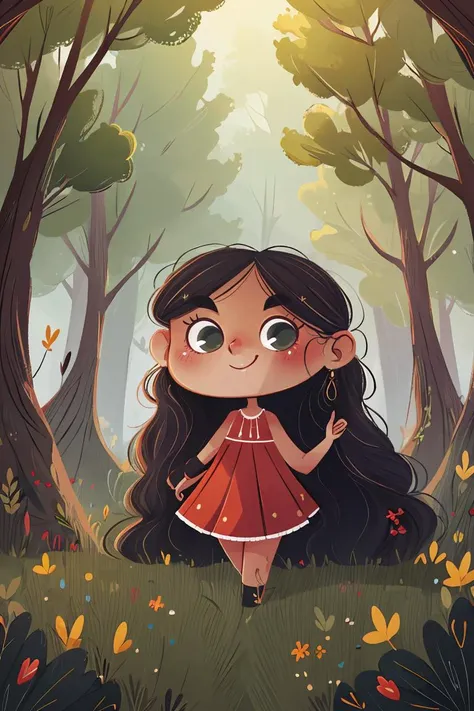 fant, antonella fant, super long hair, lucy, cute girl smiling, in a forest, ,best quality, masterpiece, ultra high res,<lora:antonellafant:0.8>,chibi,