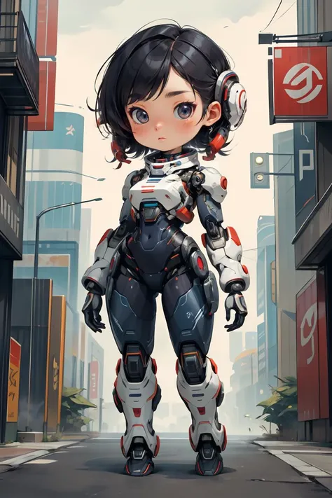 masterpiece, best quality, beautiful japanese woman, android, cybersuit, exosuit, hardsuit, mechasuit, mecha, <lora:nijiarmor_v2:0.8>, <lora:more_details:0.3>, <lora:stylesqueeze_v3:0.6>,<lora:GoodHands-beta2:1>,chibi