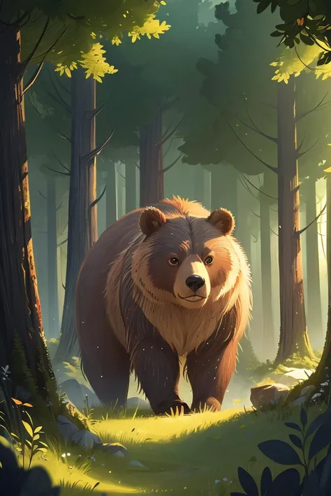 1bear,Forest,Cartoon,best quality, masterpiece, highres, original, extremely detailed wallpaper, perfect lighting,(extremely detailed CG:1.2),<lora:å°æ¸
æ°ä¸¨æ£®æå¨ç©ç»æ¬ä¸¨èçæç»_v1.0:0.7>,