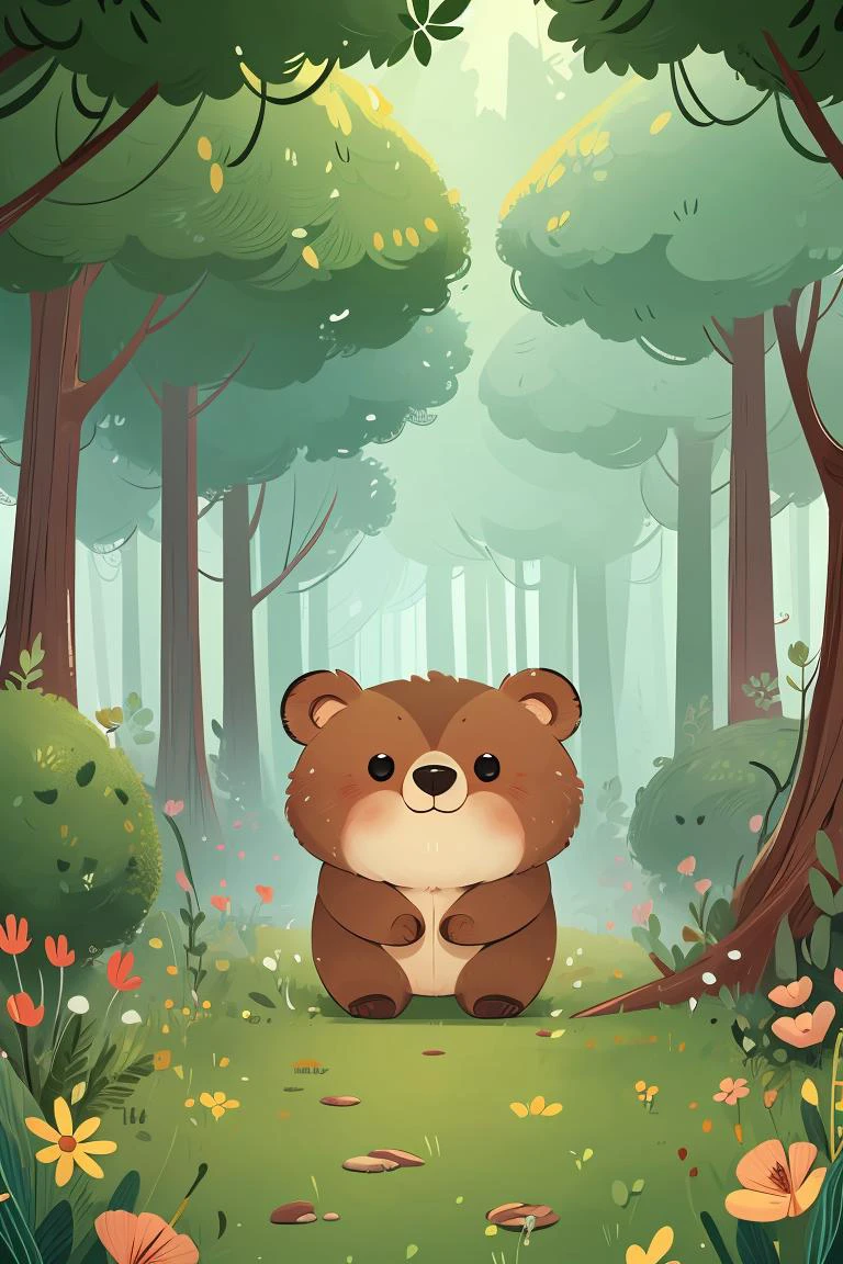 bule eyes,Forest,cartoon,best quality,masterpiece,highres,original,extremely detailed wallpaper,Jili,1 bear,(extremely detailed CG:1.2),(chibi:1.2),<lora:å°æ¸
æ°ä¸¨æ£®æå¨ç©ç»æ¬ä¸¨èçæç»_v1.0:0.8>,