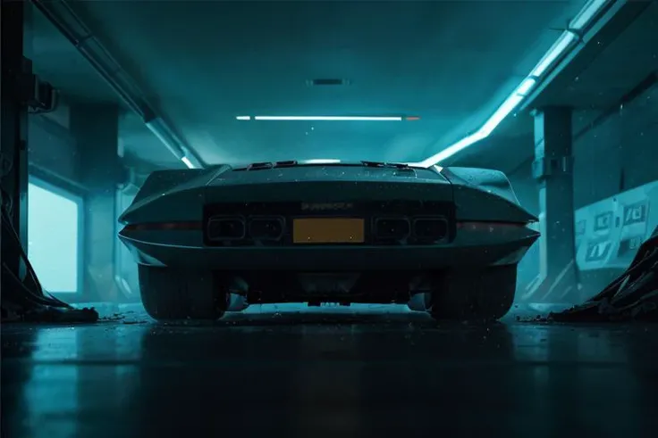 analog gloomy photo of a Ferrari Modulo car, <lora:f3rr4r1m0dul0:1>, racing down an avenue in a futuristic city at night, dystopian, ((cyberpunk)), ((nighttime)), High Detail, Sharp focus, ((photorealism)), realistic, best quality, 8k, award winning, dramatic lighting, epic, cinematic, masterpiece, depth of field, volumetric lights, dutch angle,