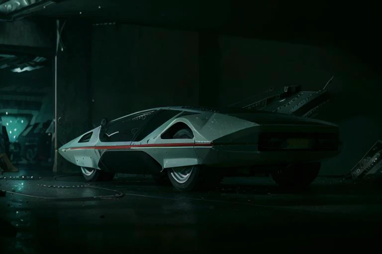 analog gloomy photo of a silver Ferrari Modulo car, <lora:f3rr4r1m0dul0:1>, racing down an avenue in a futuristic city at night, dystopian, ((cyberpunk)), ((nighttime)), High Detail, Sharp focus, ((photorealism)), realistic, best quality, 8k, award winning, dramatic lighting, epic, cinematic, masterpiece, depth of field, volumetric lights, dutch angle,