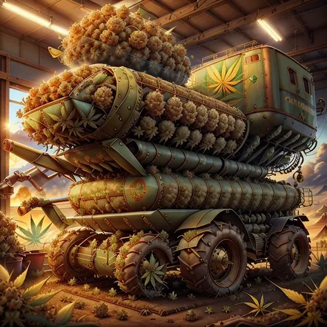 <lora:CannabisPunk_v1:1> CannabisPunk combine harvester, detailed, intricate
