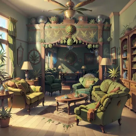 living room, <lora:CannabisPunk_v1:1> CannabisPunk, detailed, intricate