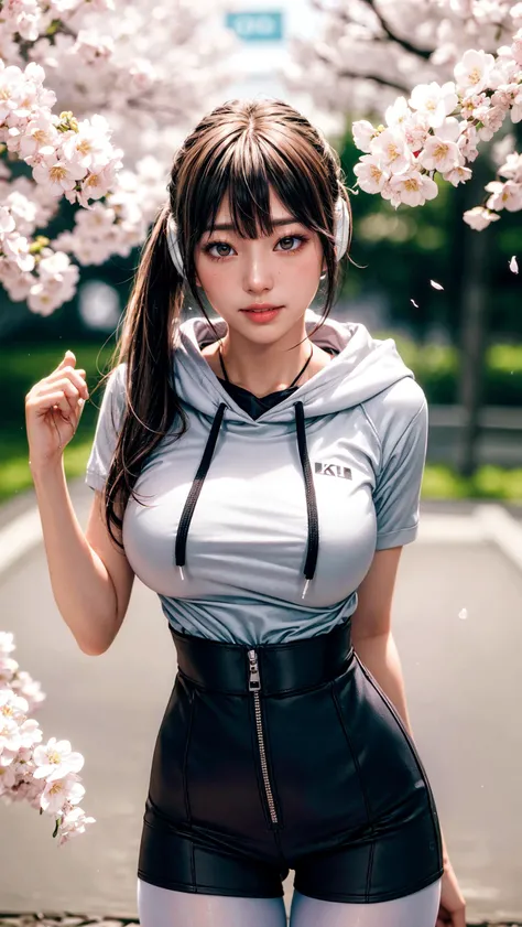 sexy Asian anime girl in black cheerleader outfit