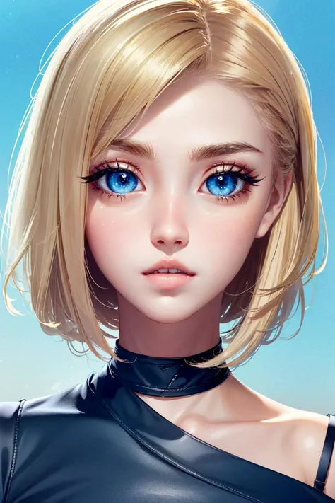 1girl, solo focus, milf, skin imperfection, pale skin, perfect face, puffy face, beautiful face, big eyes, puffy eyes, blue eyes, perfect eyes, eyelashes, medium bangs dirty blonde hair