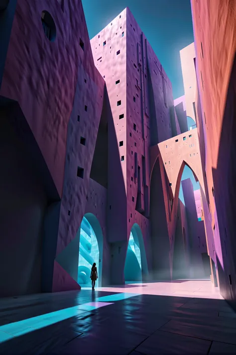 shadow minimalism, cinematic still, cinematic color grading, fantasy, Vibrant mural street in a empty,whimsical scifi sprawling megastructure outside of time, masterpiece<lora:EnvyShadowMinimalismXL01:0.75><lora:EnvyBetterHiresFixXL01:0:hr=1>
