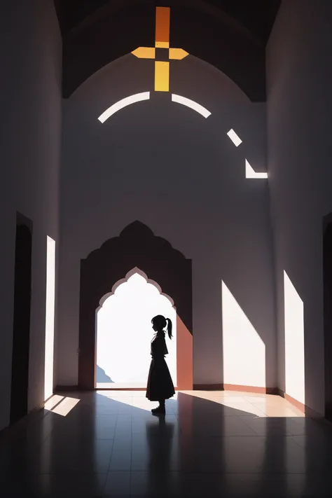 shadow minimalism, anime style, <lora:EnvySendNoodzXL01:-0.5><lora:EnvyShadowMinimalismXL01:1>1girl, woman, beautiful, brightly lit interior, in a Wormcore Hilltop monastery in Bhutan<lora:EnvyBetterHiresFixXL01:0:hr=1>