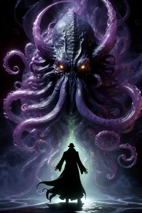 Cthulhu hiding in the dark shadow of a man, floating_black_arcane_swirls, black_magic_glow, <lora:add-detail-xl:1> misc <lora:DonMW15pXL:0.6> DonMW15pXL <lora:EnvyShadowMinimalismXL01:1> shadow minimalism, <lora:EnvyBetterHiresFixXL01:1>, 8k uhd, dslr, soft lighting, high quality, film grain, Fujifilm XT3, raw, photo_realistic, realistic, (highly detailed skin:1.1), visible pores, subsurface scattering