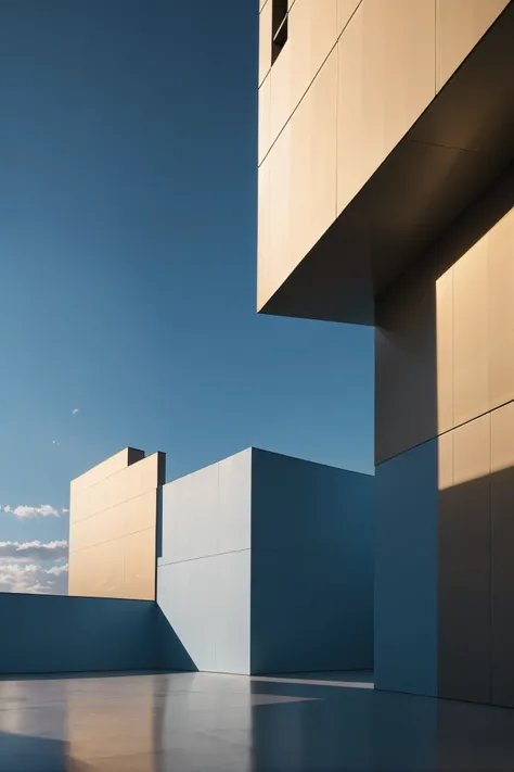 shadow minimalism, golden hour, blue sky, clouds, architecture, silent Laborwave ballroom<lora:EnvyShadowMinimalismXL01:0.5><lora:EnvyBetterHiresFixXL01:0:hr=1>