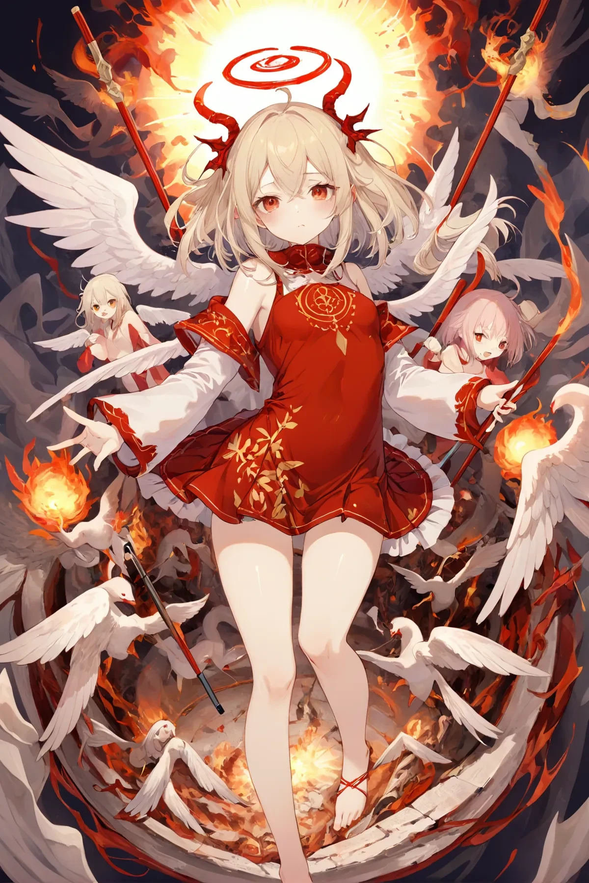 best quality, abusurdity, intricated, anime girl, divine comedy, reinaissance, heaven, hell, purgatory, bible, angels, satan
Steps: 20, Sampler: DPM++ 2M SDE Karras, CFG scale: 7, Seed: 1136462585, Size: 800x1200, Model hash: 6d8ec640ec, Model: PencilChopsticksXLv0.1, Denoising strength: 0.35, RNG: CPU, Hires upscale: 1.5, Hires upscaler: SwinIR_4x, Version: 1.6.0