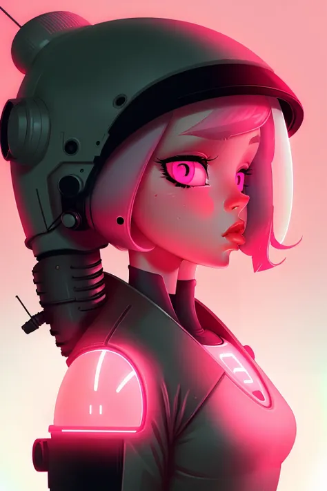 gear00d, Girl, plain fluorescent pink background, deathpunk, Fine, <lora:gear00d-000010:1>