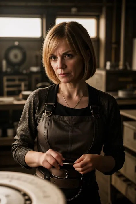 a realistic photo of Karen, angry, grumpy, Steampunk Workshop,Short Lighting<lora:LCM_LoRA_Weights_SD15:0.6>