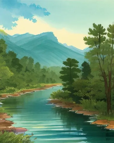 best quality,masterpiece,highly detailed,ultra-detailed,  ,<lora:neg4all_bdsqlsz_V3.5:-1> river <lora:Inkwash_last:3>