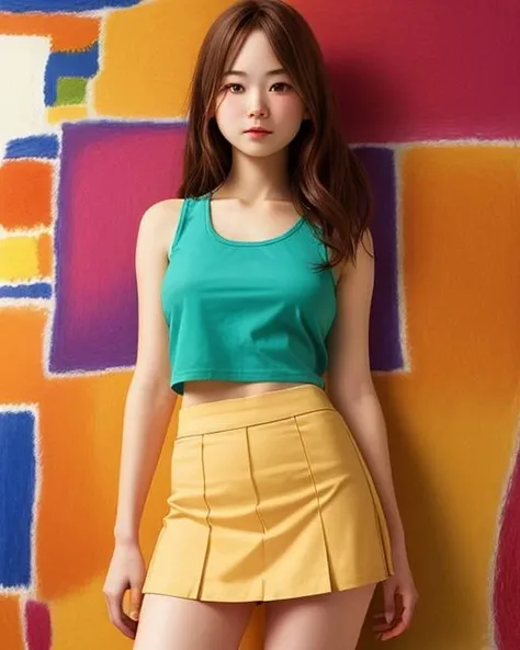 best quality,masterpiece,highly detailed,ultra-detailed, 1girl,<lora:neg4all_bdsqlsz_V3.5:-1>1girl,tank top,pencile skirt,<lora:Acrylicink_last:1>