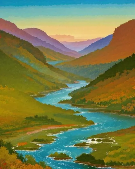 best quality,masterpiece,highly detailed,ultra-detailed, ,<lora:neg4all_bdsqlsz_V3.5:-1> <lora:Tape_last:2>landscape, riverbank, <lora:Watercolor_last:2>