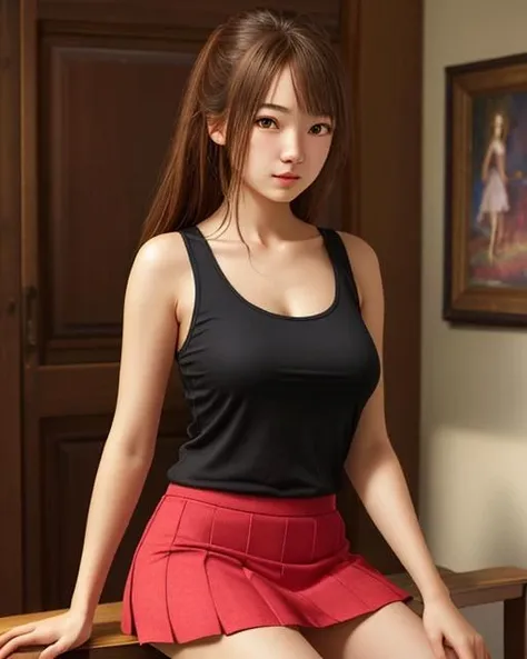 best quality,masterpiece,highly detailed,ultra-detailed, 1girl,<lora:neg4all_bdsqlsz_V3.5:-1>1girl,tank top,pencile skirt, <lora:Charcoal_last:0>