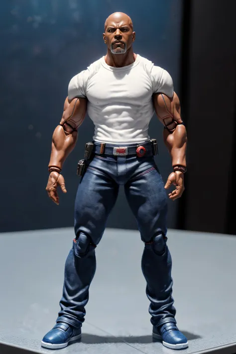 (ActionFigureQuiron style), solo, Terry Crews, action figure, casual outfit, concept art, ActionFigureQuiron style, action figure, plastic toy, premium toy, <lora:quiron_ActionFigure_v2_lora:1.1>, <lora:add_detail:0.8>, (macro shot:1.2), indoors, office
