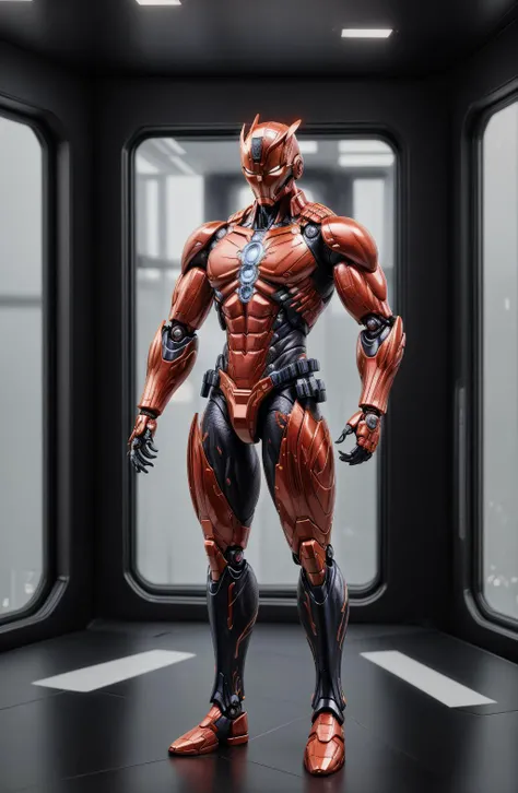 (ActionFigureQuiron style), solo, male focus, warrior, action figure, concept art, ActionFigureQuiron style, action figure, plastic toy, premium toy, <lora:quiron_ActionFigure_v2_lora:1.1>, <lora:add_detail:0.8>, (macro shot:1.2), indoors, office, (bokeh:1.2),  hdsrmr, full body view,  <lora:Bio HaDeS Armor_v1:0.7>, full body view
