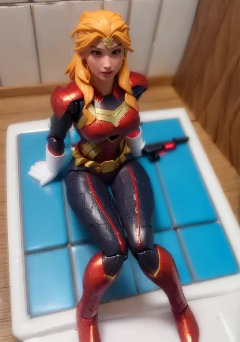 (ActionFigureQuiron style),  the  lady Thor,   solo,belt, bodysuit, superhero, [GlowingRunes_green | girl sitting on toilet], detailed, intricate, dark theme, <lora:add_detail:1>,  <lora:quiron_ActionFigure_v1_Lora:0.77>