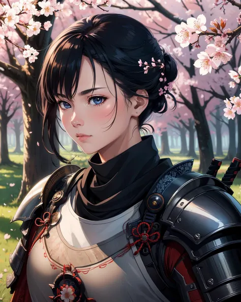 (SFW), beautiful, (masterpiece:1.2), (best quality:1.2), perfect eyes, perfect face, perfect lighting, ((1man)), ronin, (samurai, ((ronin)), armored), solo, outdoors, forest, morning, cherry blossom trees, (cherry blossom leafs falling), windy, dynamic pose,, wide angle,
art by artgerm and ruan jia, soft cinematic light, adobe lightroom, photolab, hdr, intricate, highly detailed, (depth of field:1.4), (natural skin texture, hyperrealism, soft light, sharp:1.2), (dark shot:1.22), (intricate), (artstation:1.2), hyperdetailed, dramatic, intricate details, (technicolor:0.9)